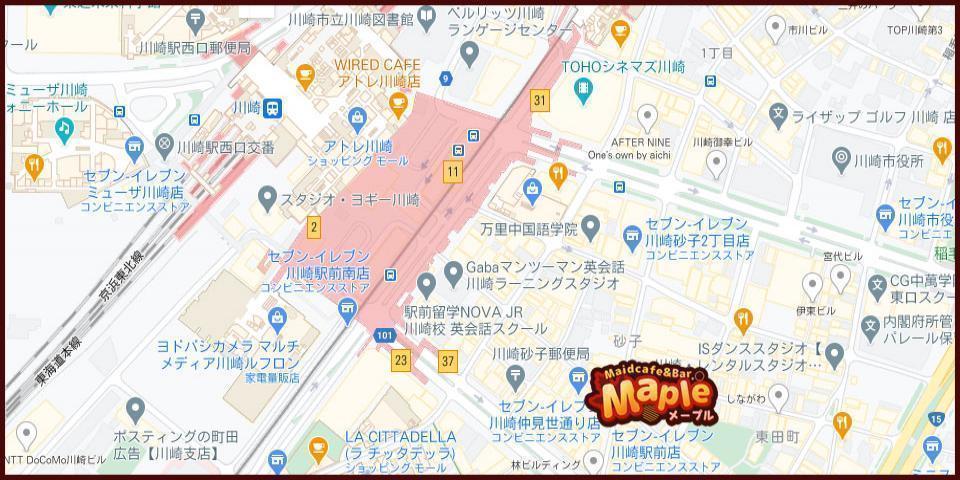 メイドカフェ コンカフェ 川崎・蒲田 メイドカフェバー【Maple メープル】の地図